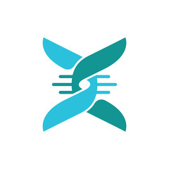 letter x dna abstract logo modern style