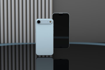 iPhone Air Blue Sky a modern smartphones mockup, mockup display, touch screen. A 3D render phone concept
