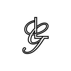 initial letter L with g script logo