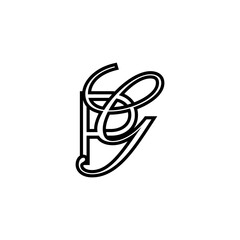 initial letter P with g script logo