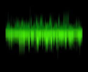 Green sound wave. Podcast sound wave line of voice. Record music player. Mobile talk track. Sound waves for voice message. Audio wave	