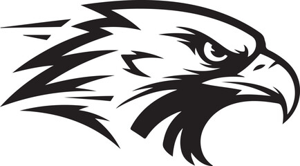Fierce Eagle Head Profile in Bold Black and White Design