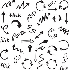 Obraz premium Hand-drawn Doodle Arrows Set for Direction and Navigation