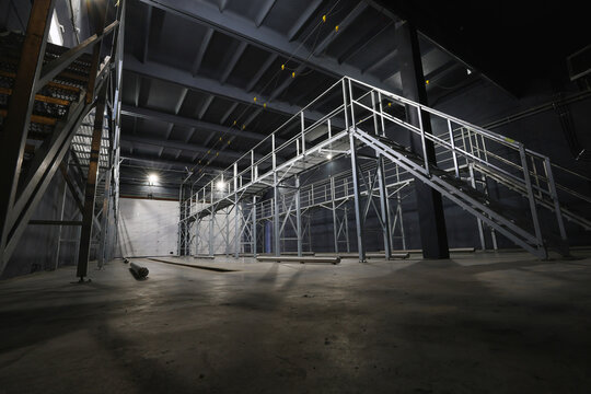 Large modern storehouse with some goods