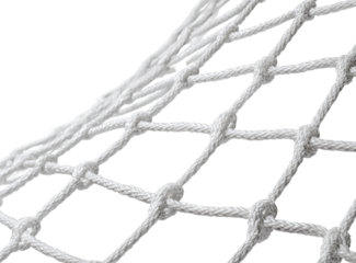 Close-up of a white net with intricate knotted patterns