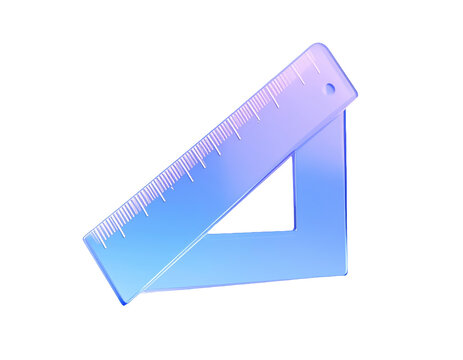 Crystal Glass Ruler Symbol 3D