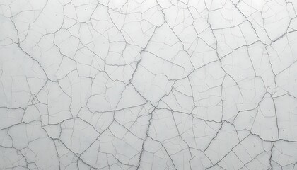 Detailed close up of a cracked white surface creating an abstract and textured background