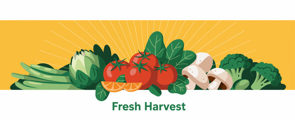 Featuring a fresh harvest of colorful vegetables arranged in a simple yet appealing design, this image communicates the joy of wholesome eating and the beauty of nature's bounty.