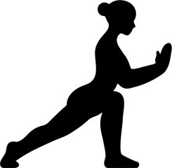 vector illustration of a silhouette of a yoga person, isolated on white