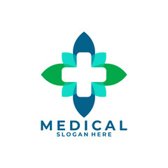 Nature medical logo design icon vector. Medical Health logo design