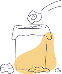 ゴミで一杯になっているゴミ箱