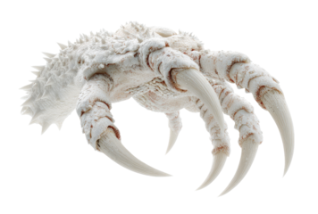 A detailed close-up of a large, pale claw, or appendage, with sharp, pointed talons.  Its texture appears rough and furry, almost like a prehistoric creature's limb