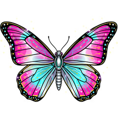 Digital Butterfly Illustration with Circuit Board Patterns on Wings