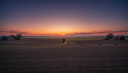 Rural Landscape at Sunrise