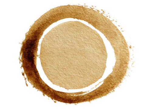 Abstract circular stain, light brown, with a white inner ring