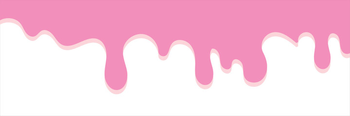 Shiny Pink ice cream melt with glossy drips and smooth texture design. ideal for creative design, decoration, banners, posters, or modern graphic backgrounds.
