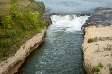 Norden Chute on Niobrara River in Nebraska, late summer morning  scenery