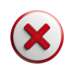 Obraz premium Minimal Red X Icon in Thin Line Style on Transparent Background