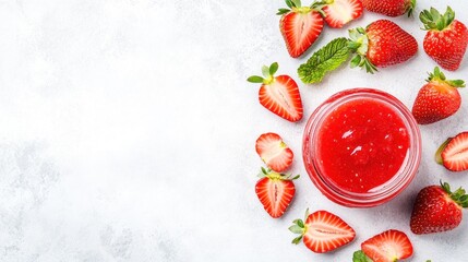 Strawberry jam in glass jar © Preh