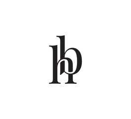 Elegant Serif Monogram Logo with Overlapping Initial Letters &ndash; Vintage and Modern Branding Design hb