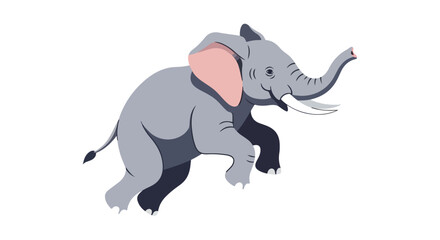 Obraz premium Stylized elephant illustration: An imaginative depiction of african fauna in a minimalist design style, perfect for kid-friendly content and
