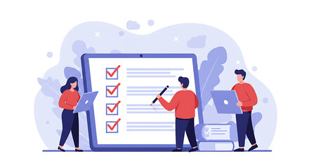 Team Project Management Checklist Illustration
