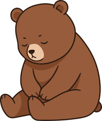 Fototapeta premium A bear sitting and dozing off