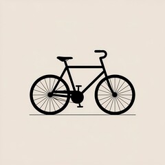 Fototapeta premium Simple Bicycle Icon on White Background.