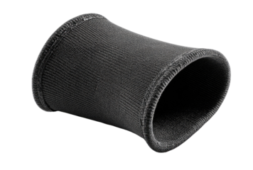 Dark gray fabric sleeve, tubular, and slightly tapered