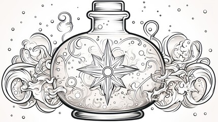 Vintage magic bottle illustration