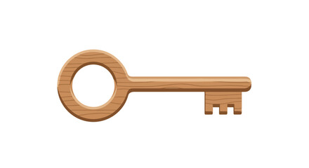Wooden Key Icon, Depicting Security, Solutions, and Unlock Potential in a Digital Design Element for Versatile Applications