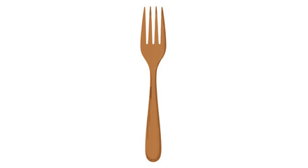 Wooden fork on a white background, capturing the rustic charm and simplicity of sustainable kitchenware, showcasing a clean and minimalist aesthetic
