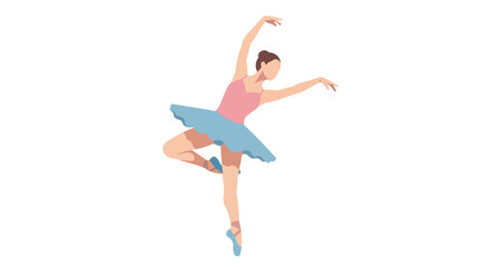 Graceful silhouette of ballerina in classic pose, emphasizing artistry and elegance in dance, a symbol of rhythm, poise, and dedication portraying