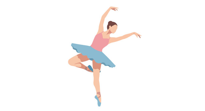 Graceful silhouette of ballerina in classic pose, emphasizing artistry and elegance in dance, a symbol of rhythm, poise, and dedication portraying