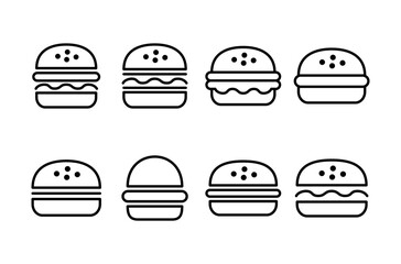Burger icon logo design. burger sign and symbol. hamburger