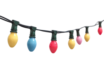 Colorful string lights, various hues