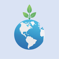 Obraz premium Conceptual depiction of global environmental sustainability featuring a verdant sprout on Earth