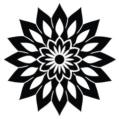 black and white flower vector