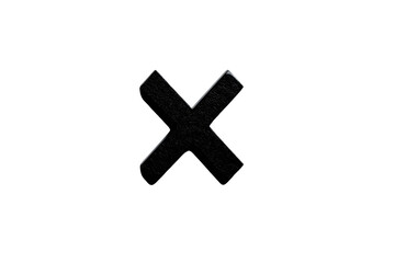 Dark Black Cross Symbol on Tranparent Background, PNG