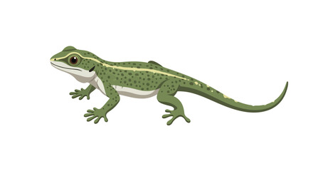 Fototapeta premium Green spotted lizard illustration against white background, showcasing detailed textures and anatomical features, ideal for educational and