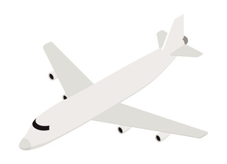 Isometric illustration of a white commercial airplane on plain background
白色の旅客機のアイソメトリックイラスト