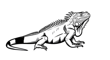 Detailed iguana outline graphic