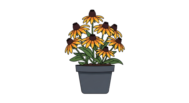 Flower potted plant illustration - Powered by Adobe