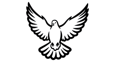 Flying dove outline illustration