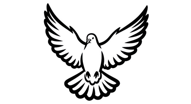 Flying dove outline illustration