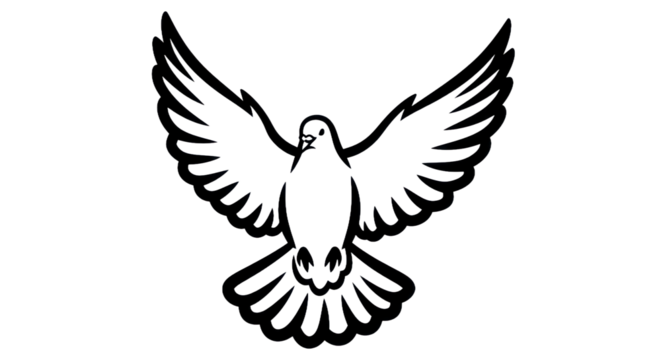 Flying dove outline illustration
