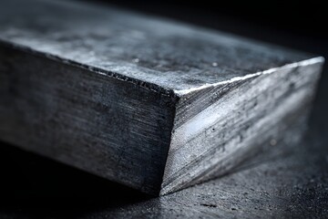 Close-up of raw square carbon steel bar.