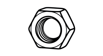 Hexagonal nut illustration