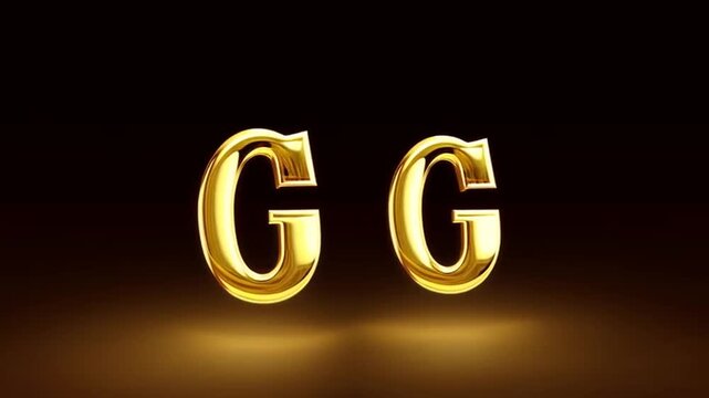 A cinematic logo animation of two stylized golden letters &ldquo;G&rdquo;. The first &ldquo;G&rdquo; stands firmly in the center with a luxurious metallic shine