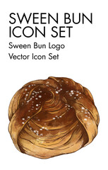 Sweet bun Logo vector Icon set 